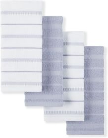 Albany Kitchen Towel 4-Pack Set, Lavender Cream/White, 16"x26"