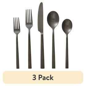 (3 pack)20-Piece Black Stainless Steel Flatware Set (Service for 4)