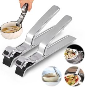 2026 New Hot Plate Gripper, Upgrade Hot Plate Gripper Tongs, Anti-Scald Stainless Steel Bowl Clip, Multi Angle Pan Clips Tool