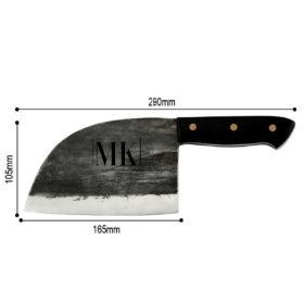 Stainless Steel Meat Cleaver Chef's Knife Cleaver (Option: MK logo print)