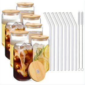 Glass Cup With Straw (Option: 8 piece set)
