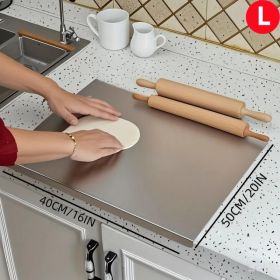 Stainless Steel Cutting Board With Lip For Kitchen Chopping Boards For Countertop Large Metal Cutting Board Over Sink Suitable For Meat Fruits Ve (Option: 40cm50cm)