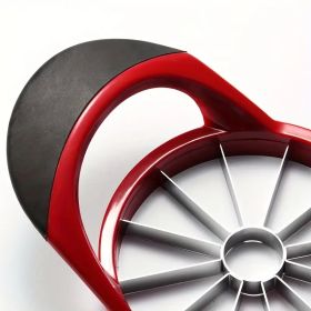 Apple Slicer Corer, Stainless Steel Upgrade 12 Sharp Apple Slicer Large, Ergonomic Plastic Handle Non-slip And Easy To Hold (Color: Black and red (labor-saving tool))
