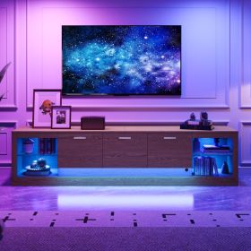 78 Modern TV Stand With 6 Cabinets& 2 Open Compartments, Entertainment Center For TVs Up To 90, Television Console For Living Room, Bedroom, Home (Option: Natural Wood)